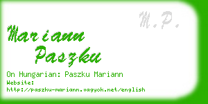 mariann paszku business card